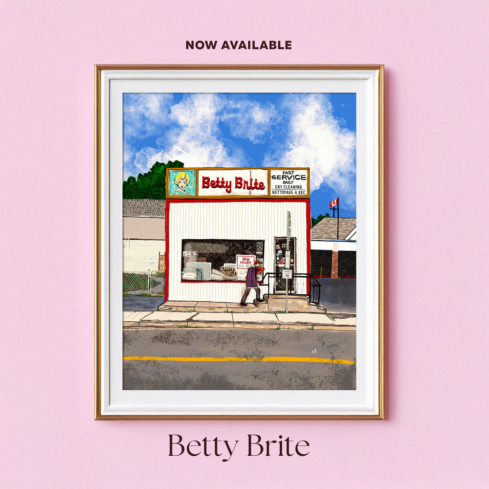 Betty Brite Artwork by Nathan Gowsell Creative framed and hung.