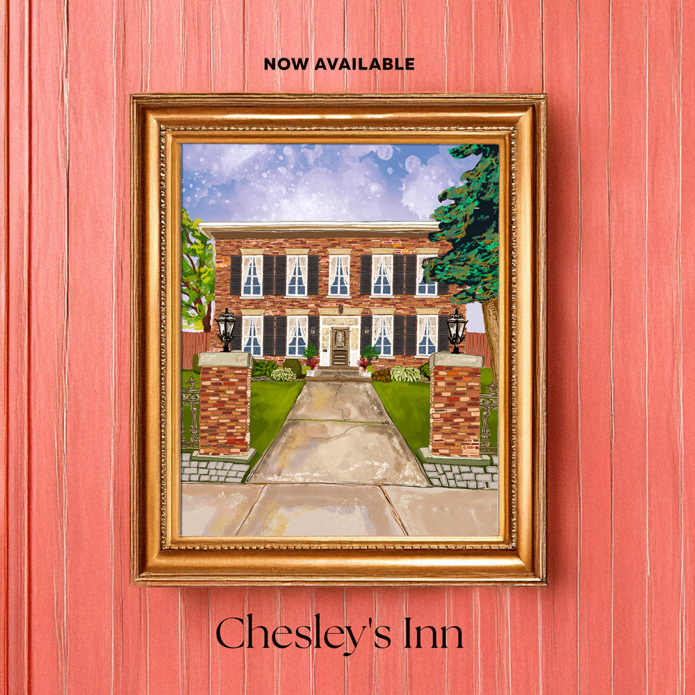 Chesley's Inn Artwork by Nathan Gowsell Creative framed and hung.