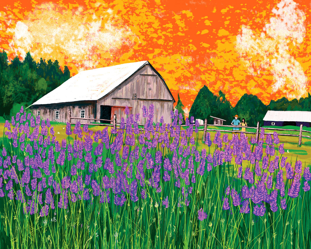 Lavender Fields Forever digital art print by Nathan Gowsell Creative