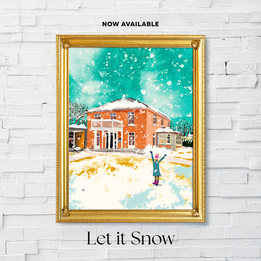 Let it Snow Artwork by Nathan Gowsell Creative framed and hung.