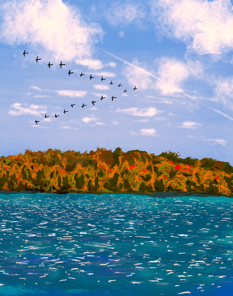 A Skein of Geese digital art print by Nathan Gowsell Creative