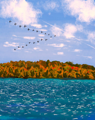A Skein of Geese digital art print by Nathan Gowsell Creative