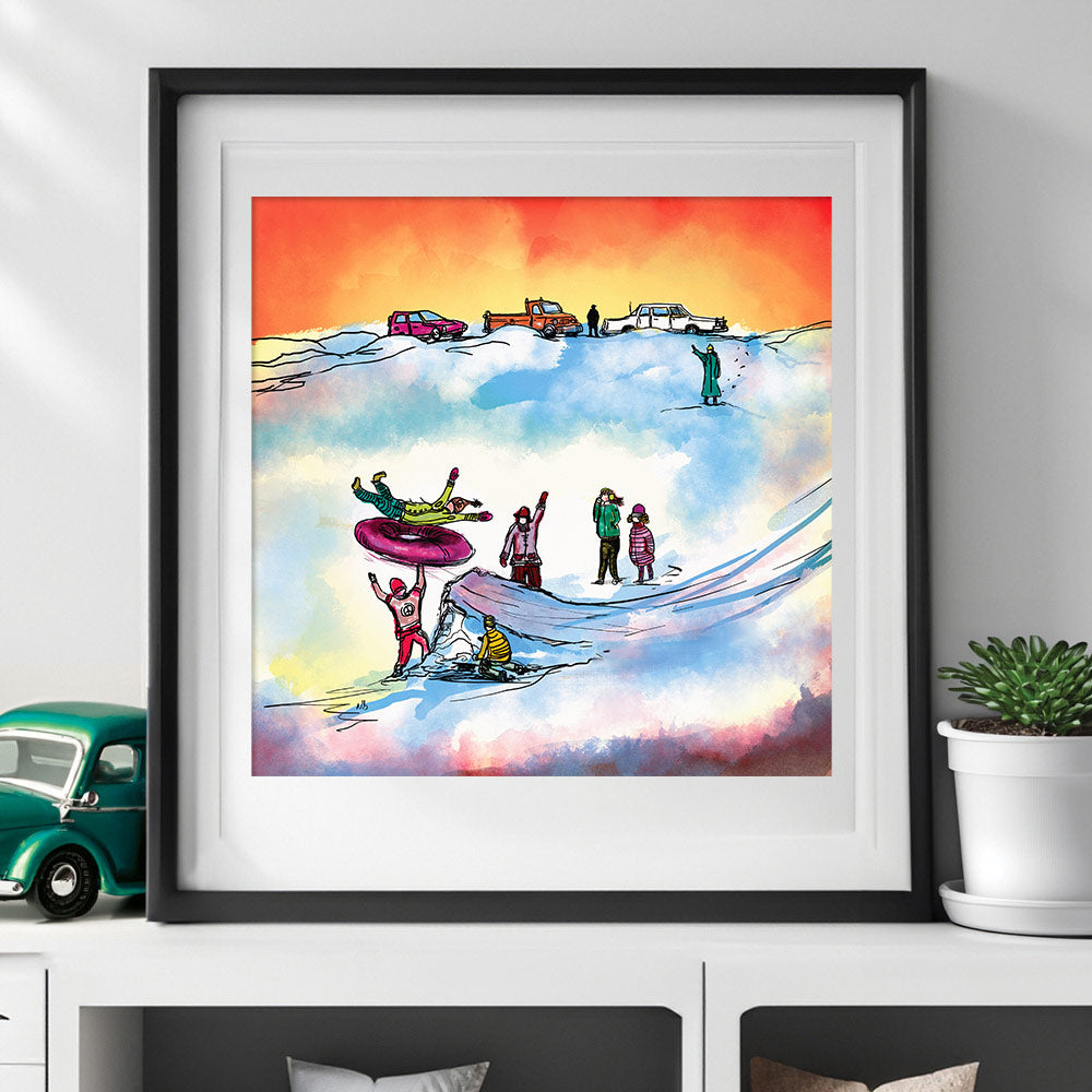 Framed on a living room wall – The Big Hill digital art by Nathan Gowsell Creative