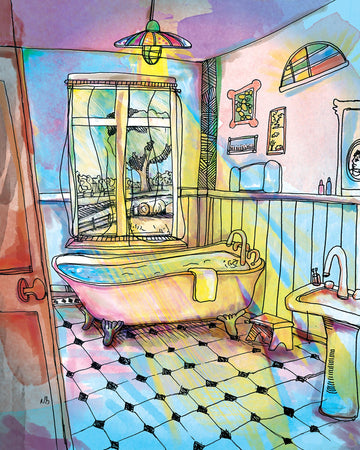 Country Bath digital art by Nathan Gowsell