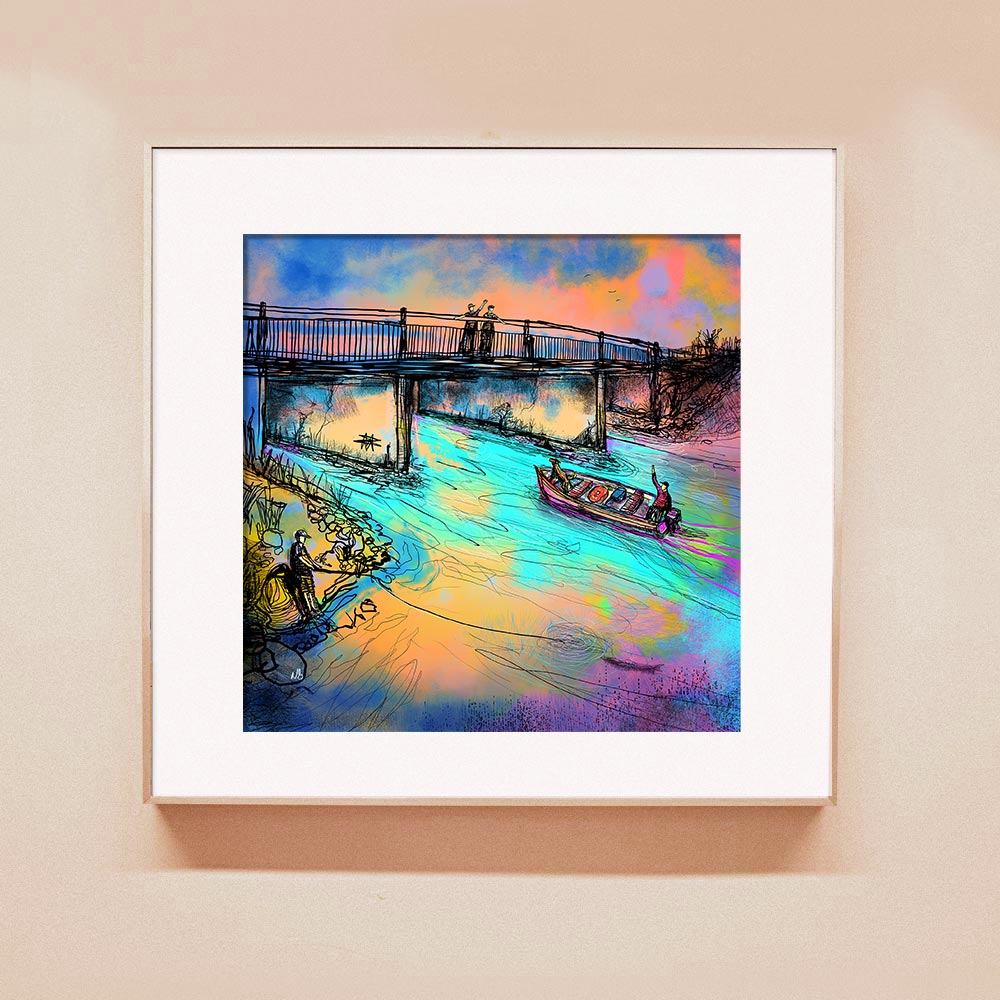 The Good Life digital art print matted, framed and hung nicely
